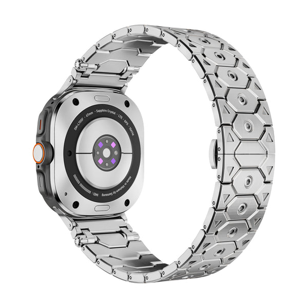 Bracelet en acier inoxydable avec boucle déployante papillon