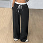 Straight Loose Elastic Waist Trousers