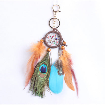 Peacock Fur Dreamcatcher Weave Vintage Home