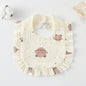 Baby Bib Ruffled Cotton Printed Gauze Lace Bib