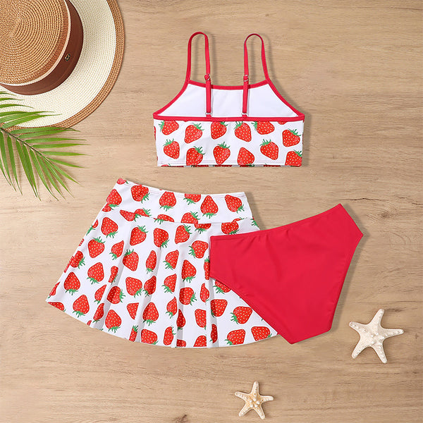 Children's Ruffled Split Swimsuit