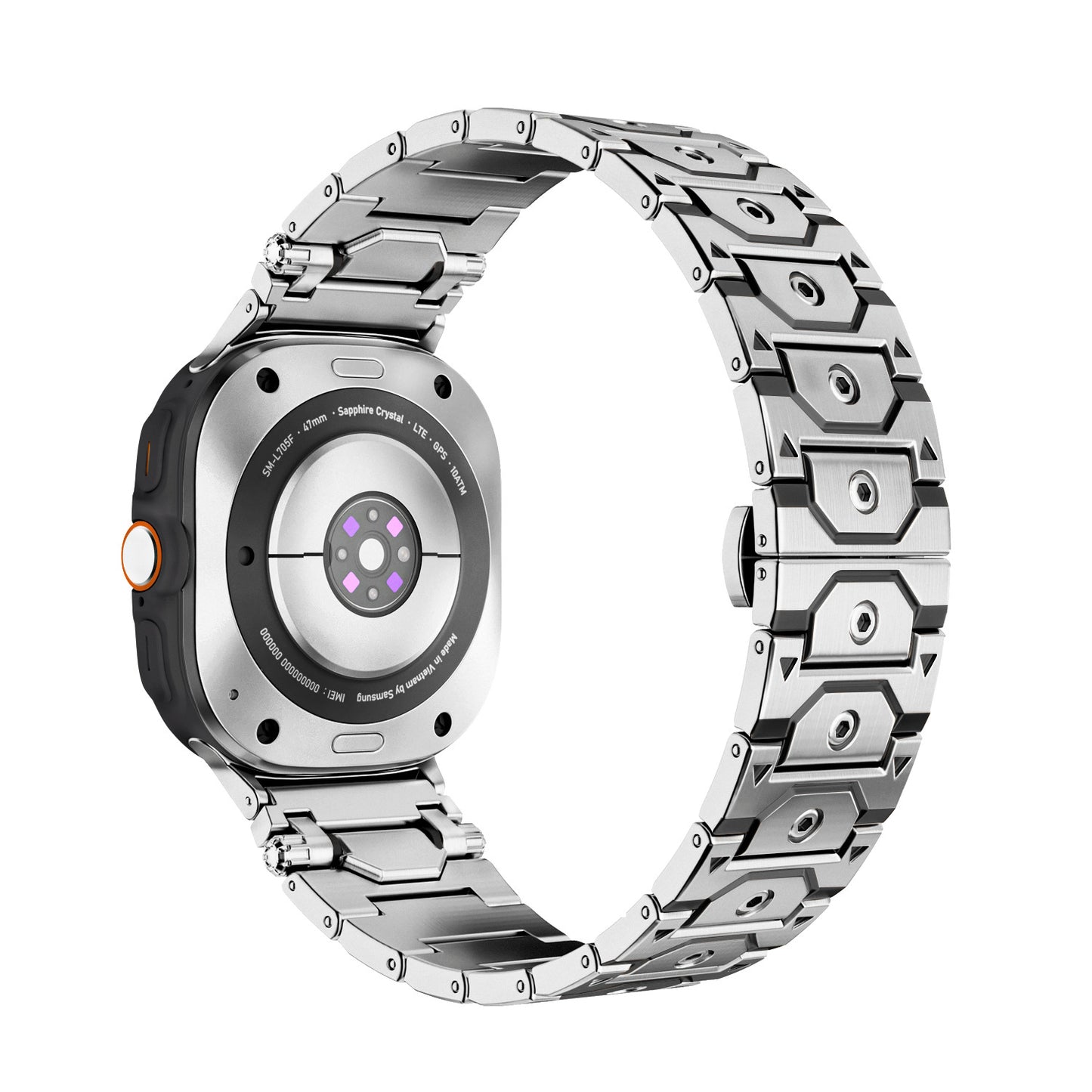 Butterfly Clasp Metallic Stainless Steel Strap