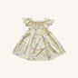 Elastic Lace Sleeve Flower Dress