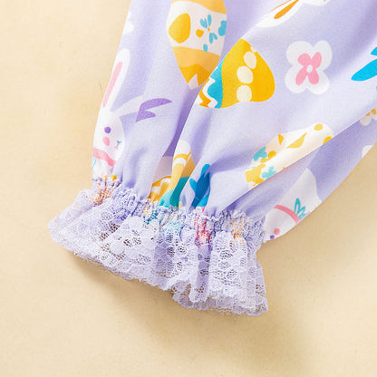 Easter Girls' Jumpsuit Toddler Party Clothing