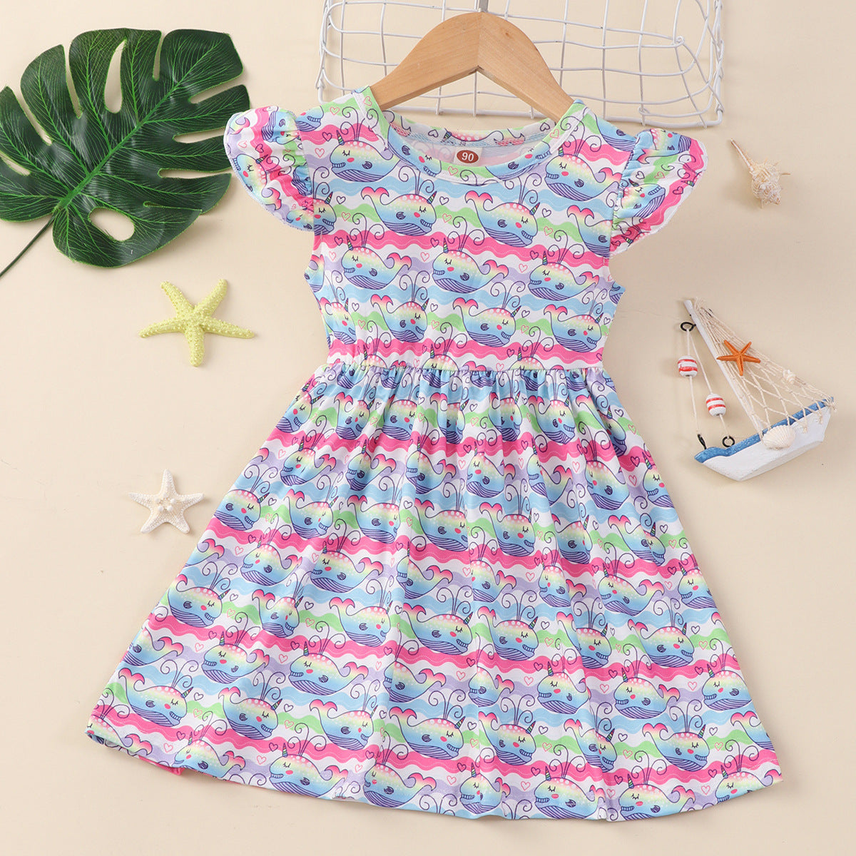 Children Flounced Sleeve Dress