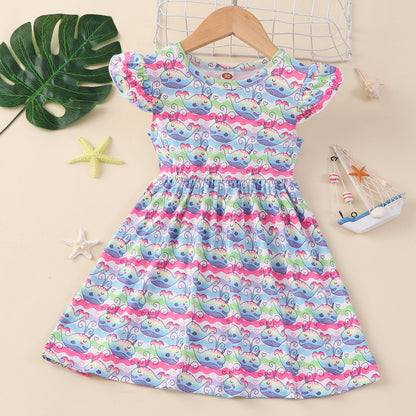 Children Flounced Sleeve Dress
