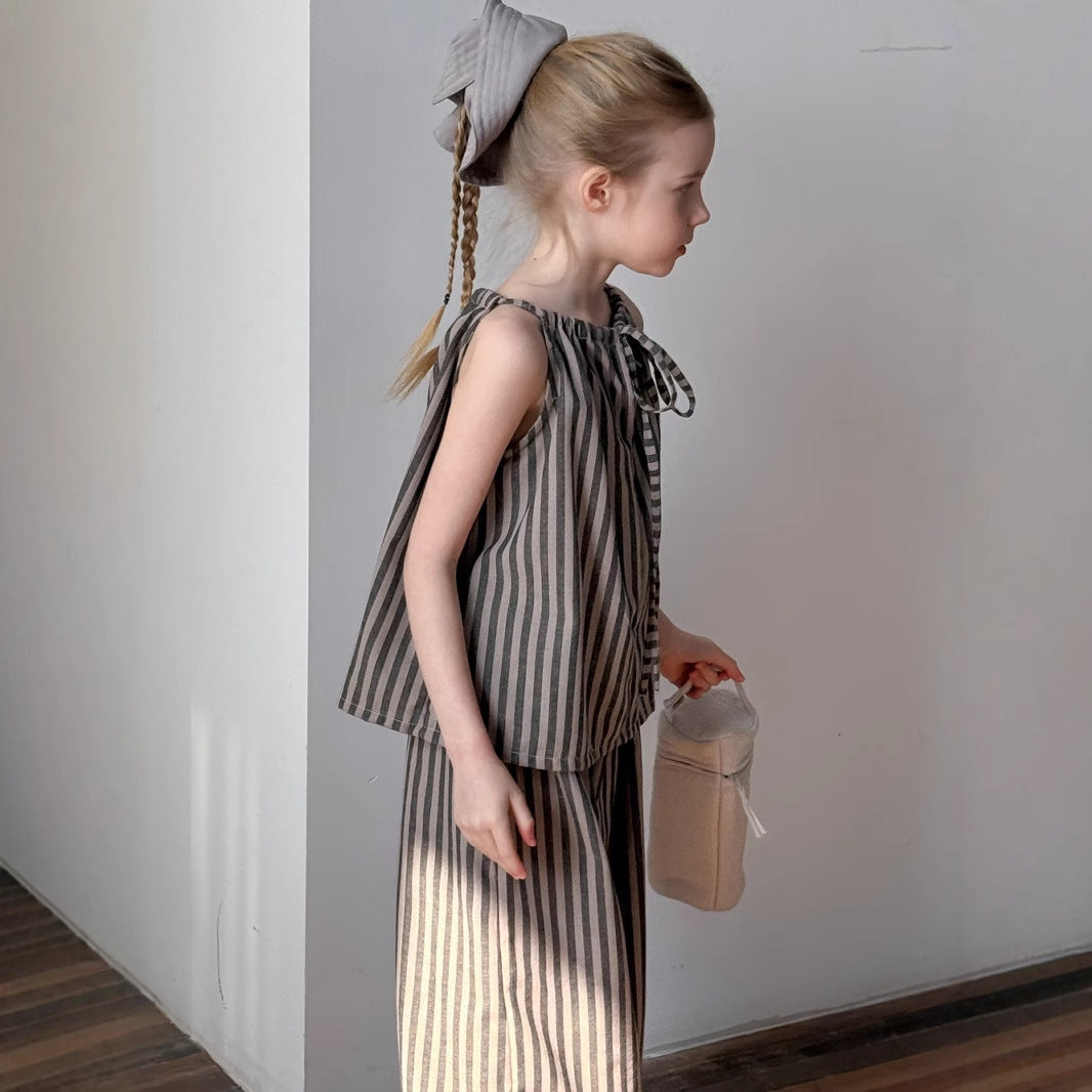 Striped wide Two-piece Set