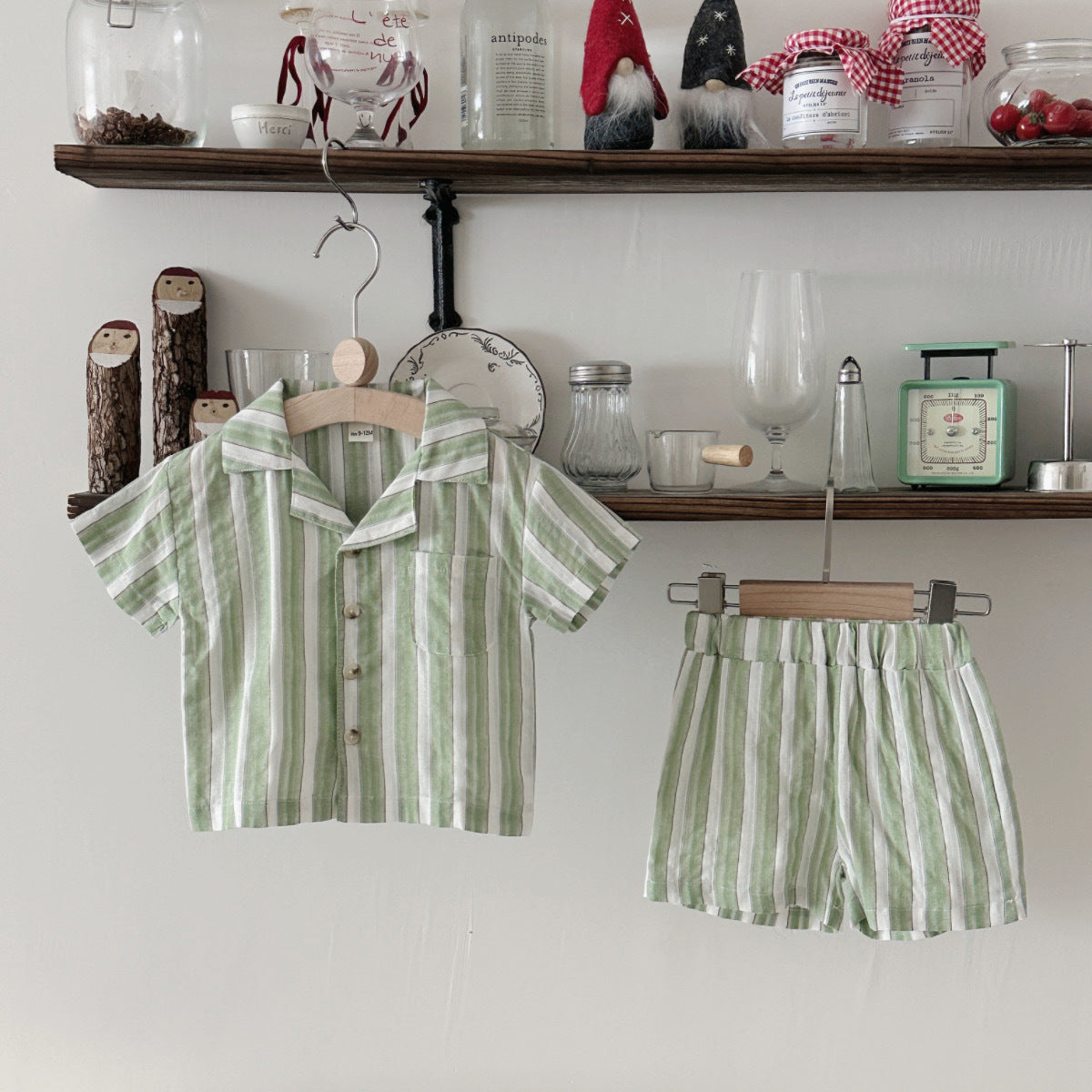 Children's Stripe Breathable Short-sleeved