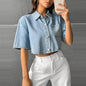 Denim Small Waistcoat Short Sleeve Shirt