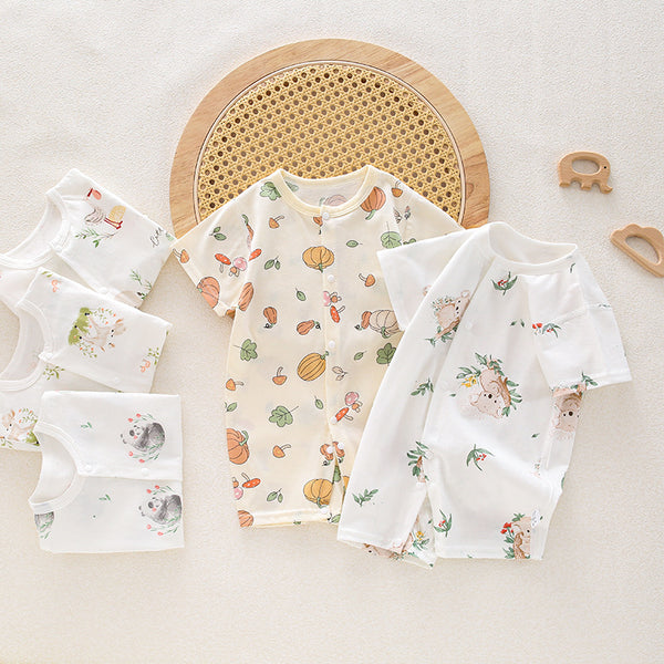 Baby Short Sleeve Boneless Jumpsuit Summer Newborn