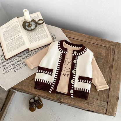 Kids Contrast Color Knitted Vest