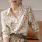 Women's Simple Elegant Draping Floral Shirt
