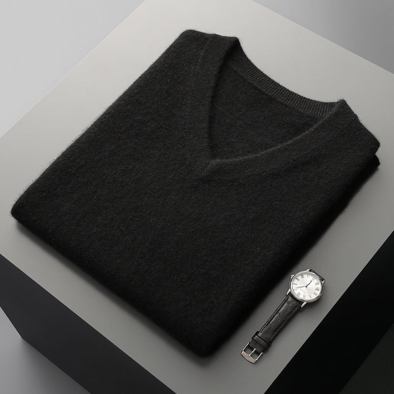 Middle-aged V-neck Vest Sleeveless Sweater