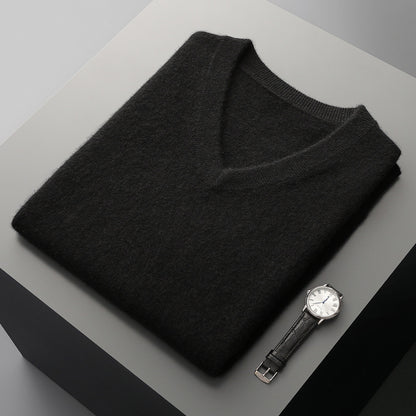 Middle-aged V-neck Vest Sleeveless Sweater