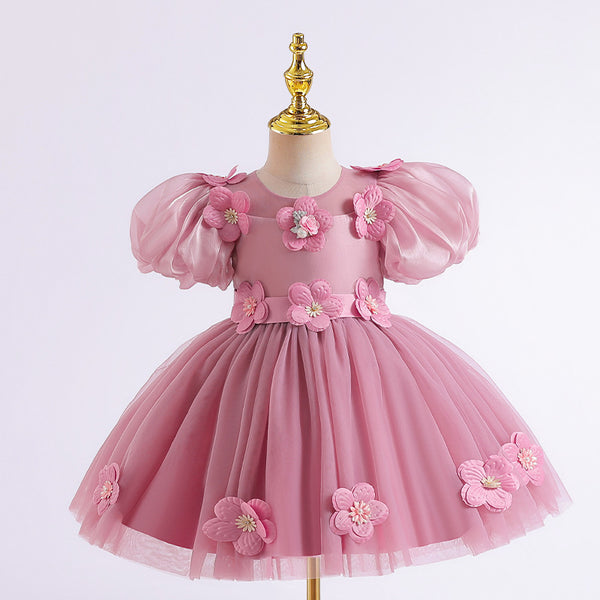 Girls' High-end Flowers Fashionable Dress
