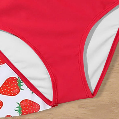 Children's Ruffled Split Swimsuit