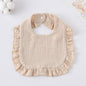 Baby Bib Ruffled Cotton Printed Gauze Lace Bib