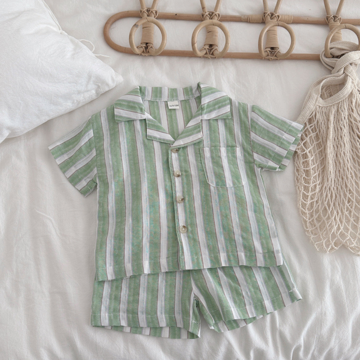 Children's Stripe Breathable Short-sleeved