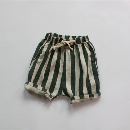 Girls' Pants Striped Cropped Pants Loose