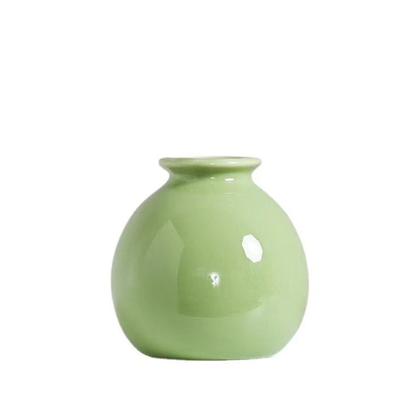 Wide-Mouth Ceramic Mini Vase