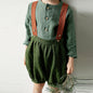 Boy Half-open Collar Long Sleeve Cotton Linen Shirt
