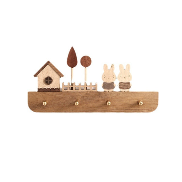 Solid Wood Behind-Door Key Rack