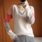 Women V-neck Pullover Knitting Sweater