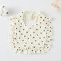 Baby Bib Ruffled Cotton Printed Gauze Lace Bib