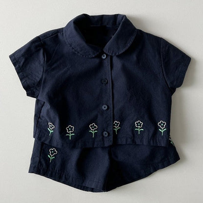 Flower Short-sleeved Shorts Two-piece Set