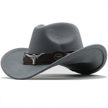Fashion Woolen Western Denim Top Hat