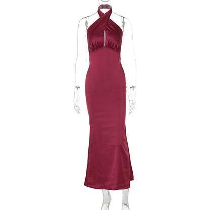 Robe d'été élégante sans manches et dos nu