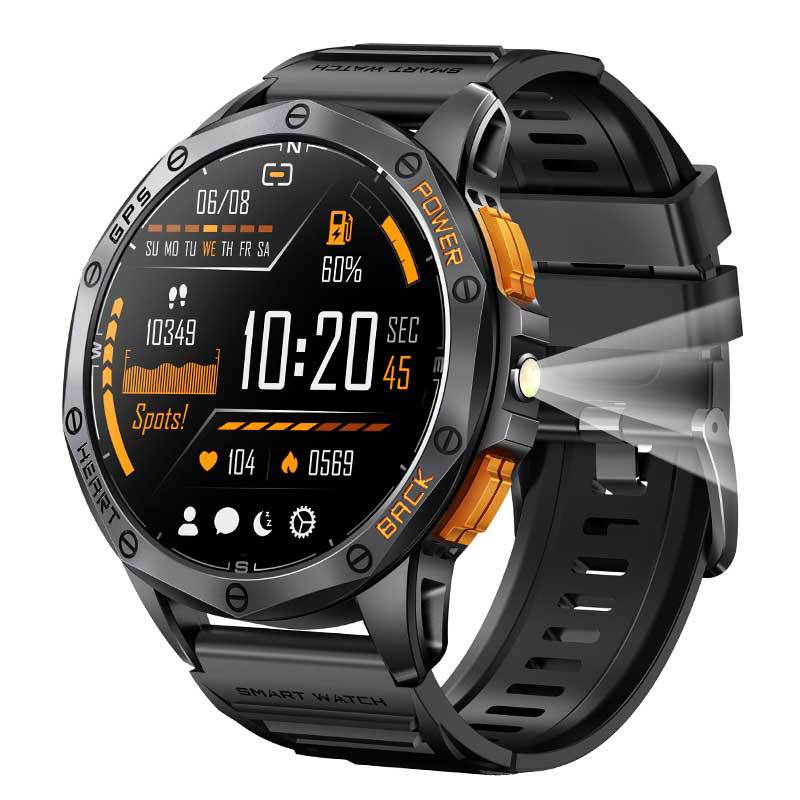 Montre intelligente K67 Bluetooth avec boussole et écran AMOLED