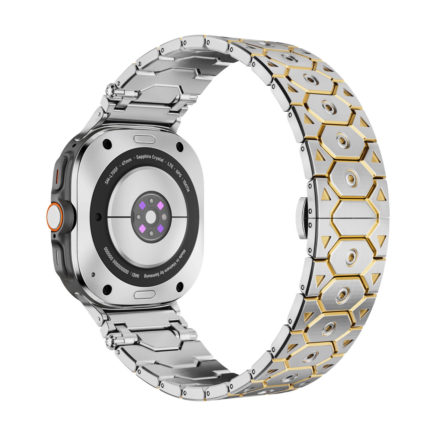 Butterfly Clasp Metallic Stainless Steel Strap
