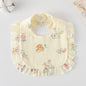 Baby Bib Ruffled Cotton Printed Gauze Lace Bib