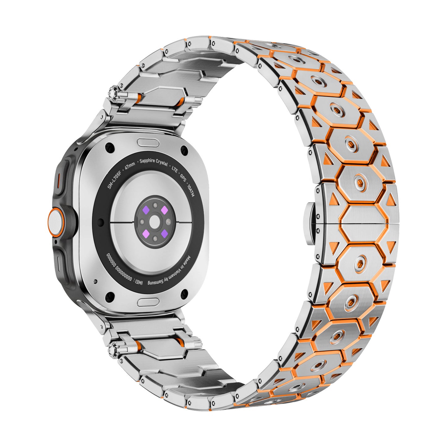 Butterfly Clasp Metallic Stainless Steel Strap