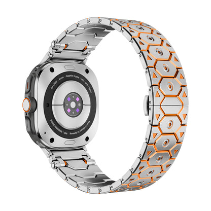 Butterfly Clasp Metallic Stainless Steel Strap