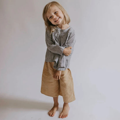 Linen Cotton Wide-leg Elastic Waist Casual Pants