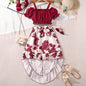 Girls Retro Printing Unique Two-piece Set