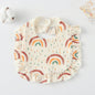 Baby Bib Ruffled Cotton Printed Gauze Lace Bib