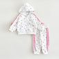 Girls' Warm Hoodie Jacket Trousers Suit