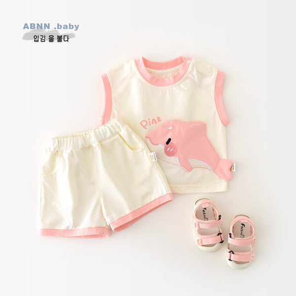 Kids' Shark-Print Vest Set
