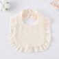 Baby Bib Ruffled Cotton Printed Gauze Lace Bib