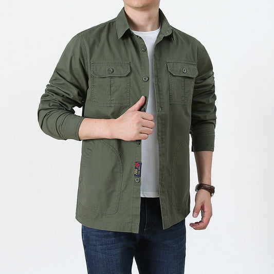 Chemise légère à manches longues pour homme – Décontractée, respirante, grande taille (toutes saisons)