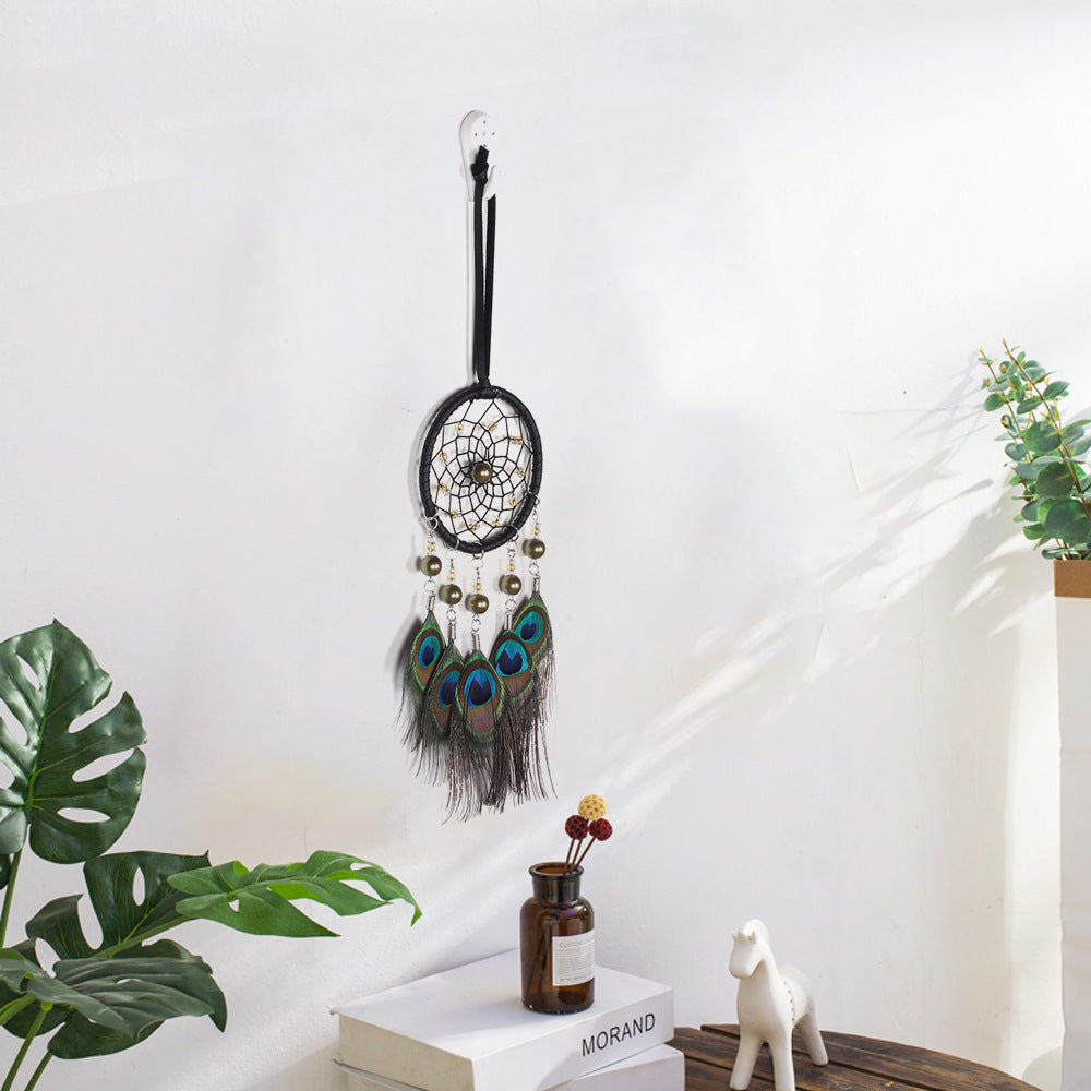 Peacock Fur Dreamcatcher Weave Vintage Home