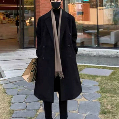 Double Breasted Woolen Trench Coat Thickened