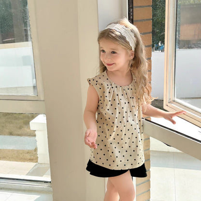 Polka Dot Sleeveless Shirt
