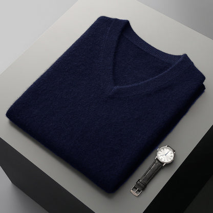 Middle-aged V-neck Vest Sleeveless Sweater