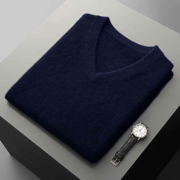 Middle-aged V-neck Vest Sleeveless Sweater