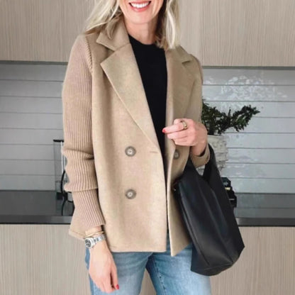 Women's Suit Collar Casual Top Woolen Coat