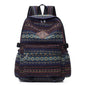 Sac à dos de style ethnique décontracté à carreaux en toile de grande capacité pour étudiantes, sac à dos de voyage tendance